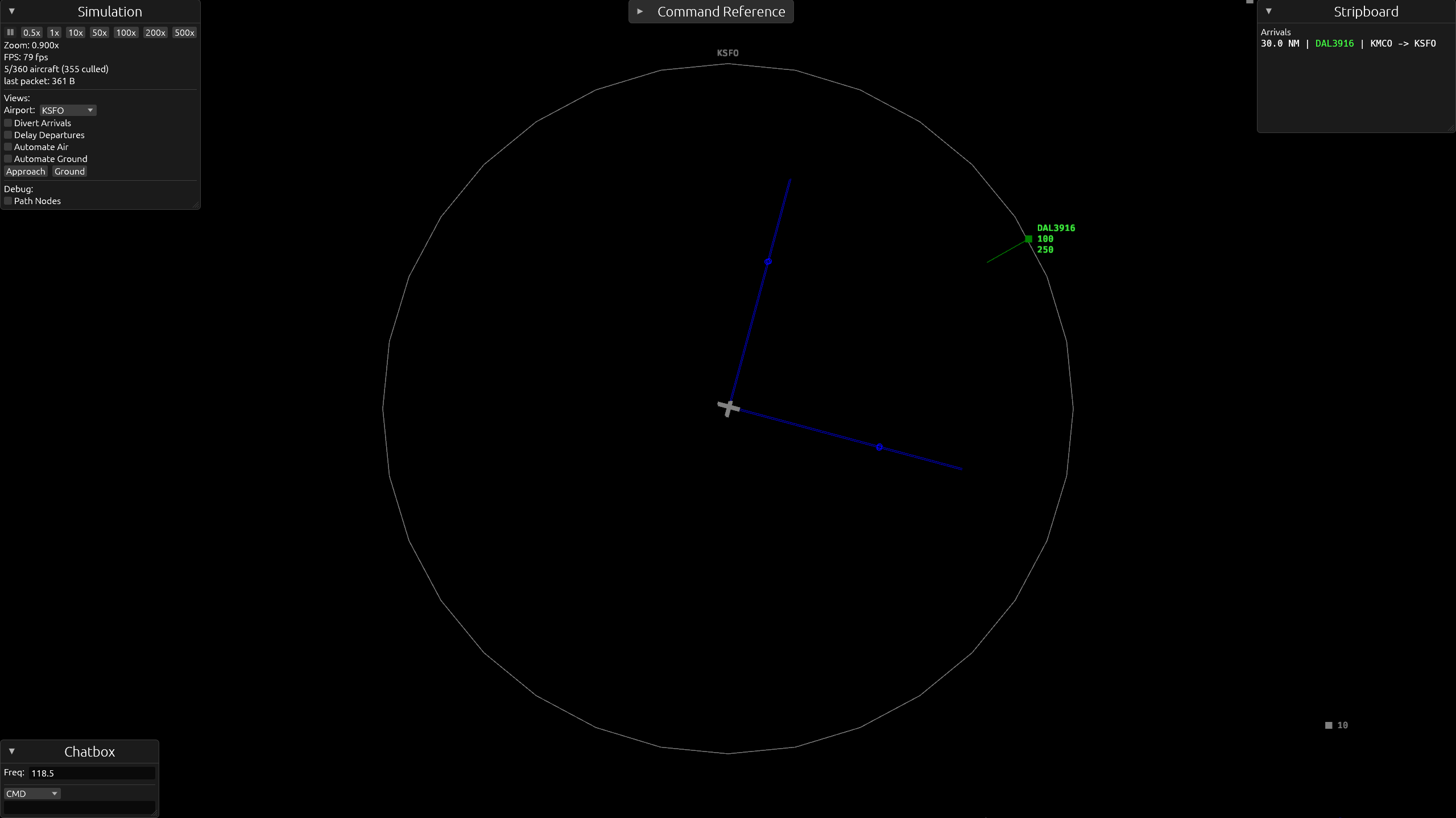 circular boundary in air mode